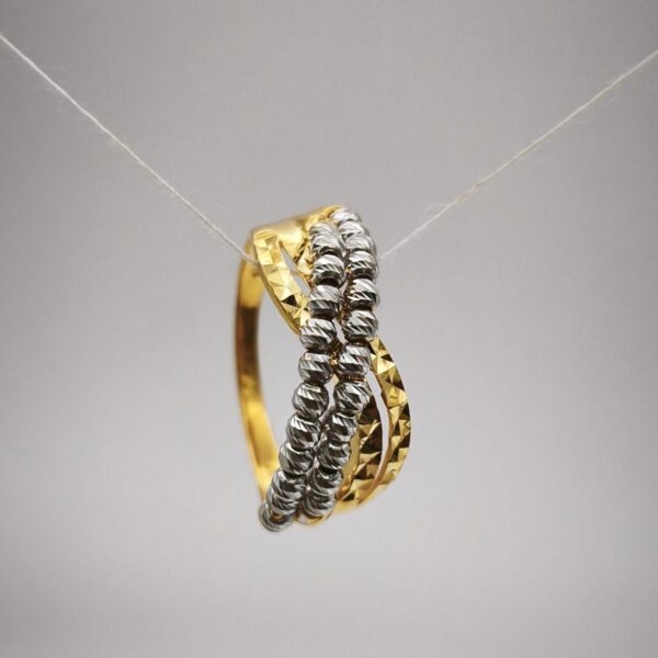 Entwined Two Tone Bead Ring