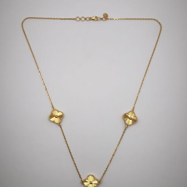 Guilloche Clover Station Necklace