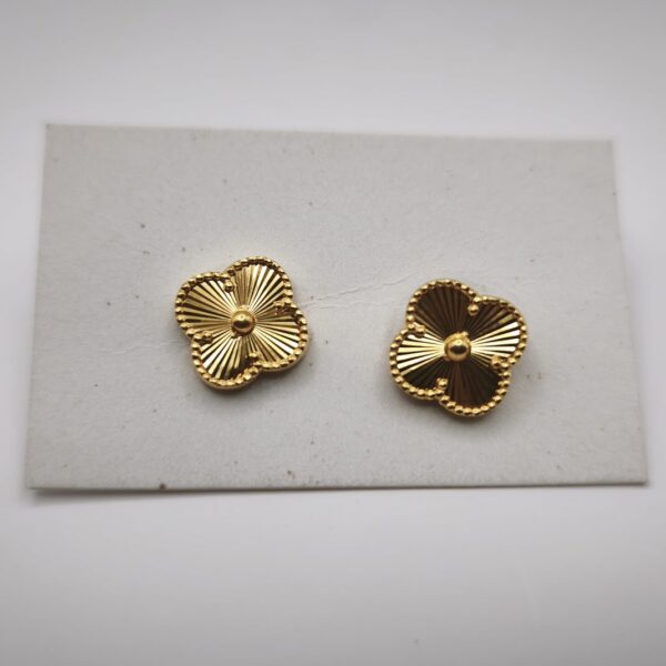 Guilloche Clover Studs