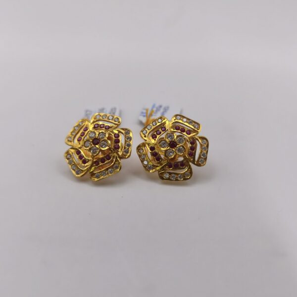 Rose Petal Ruby CZ Earring