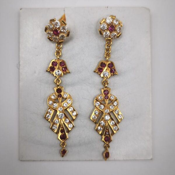 Ruby CZ Linear Dangle