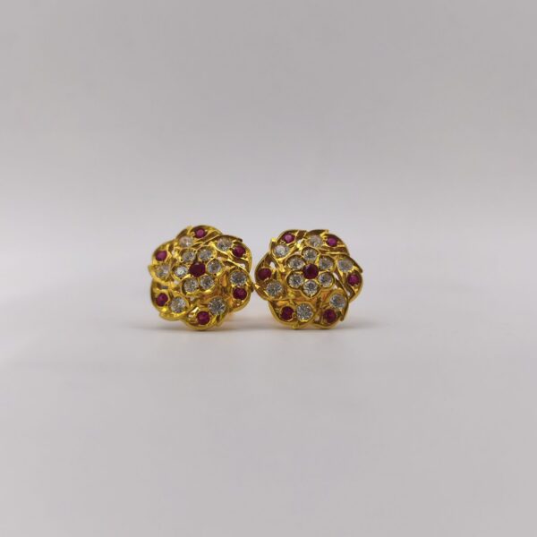Ruby Petal CZ Earring