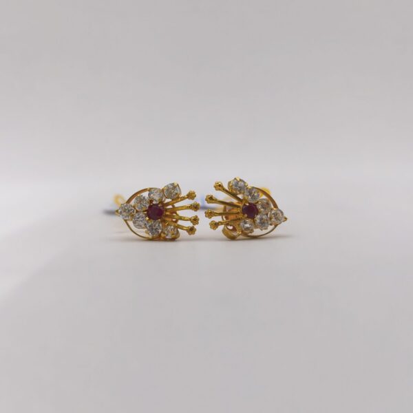 Stamen Spray Ruby Earring