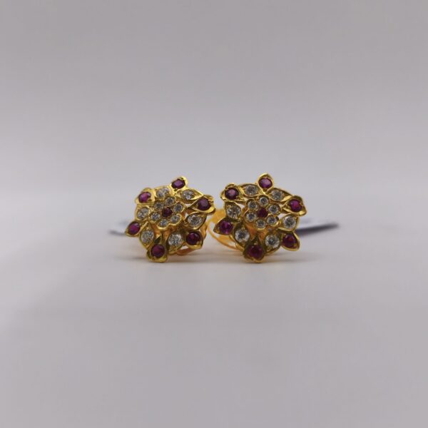 Star Ruby CZ Earring