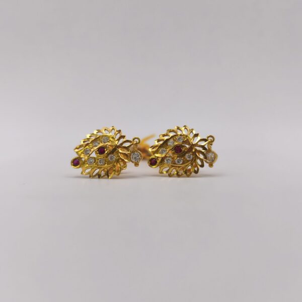 Swirl Fan Ruby Earring