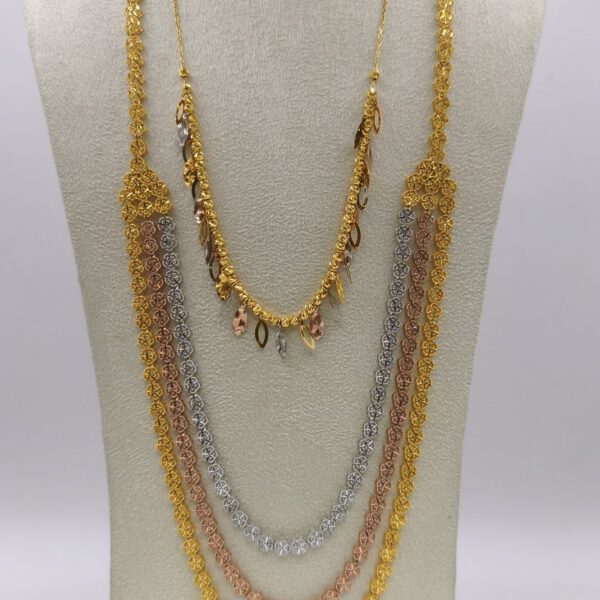 Three Tone Triple Layer Necklace