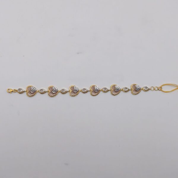 Two Tone Heart Station Bracelet