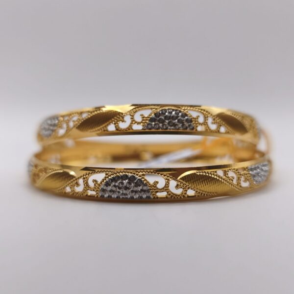 Two Tone Patterned Pair Bangle