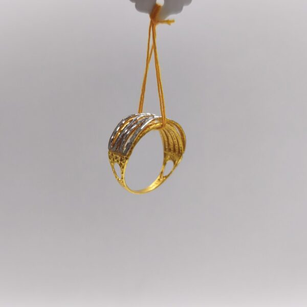 Two Tone Striped Dome Ring