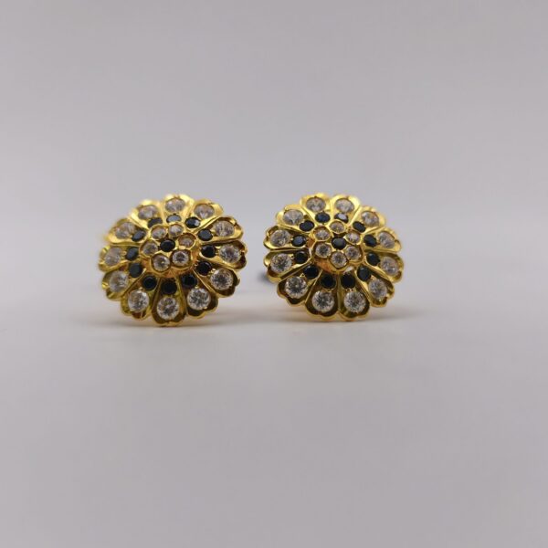 White CZ Rosette Earring