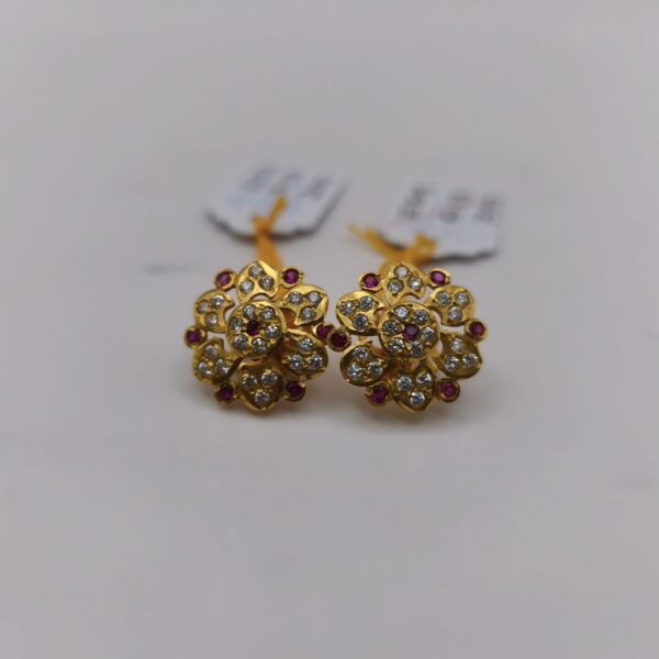 White CZ Ruby Edge Earring